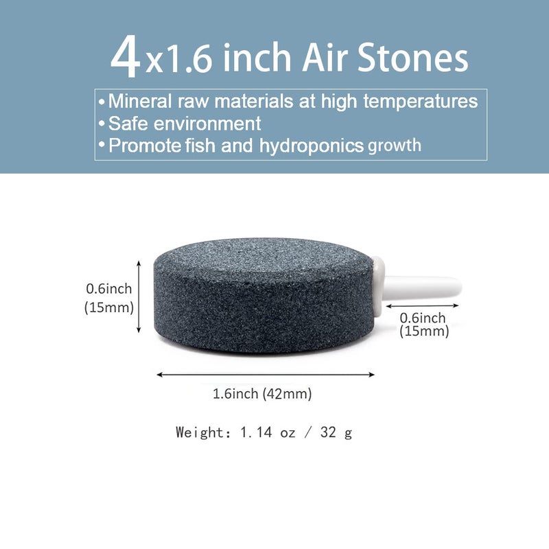 Wenshall 1.6 Inch Air Stone, Aquarium Air Stone, Air Stone for Fish Tank and Hydroponics Air Pump - Image 2